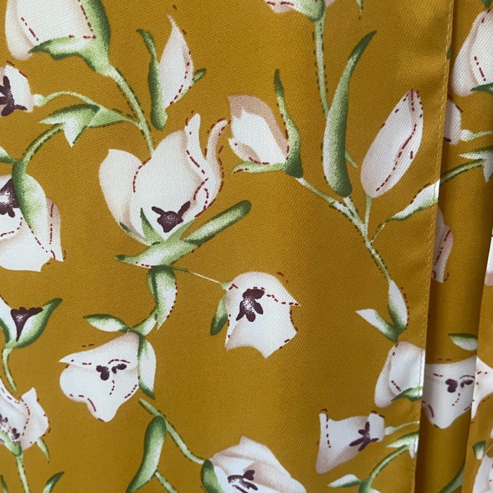 NEW Boohoo Yellow Maxi Wrap Dress with Ruffles - Picture 7 of 12